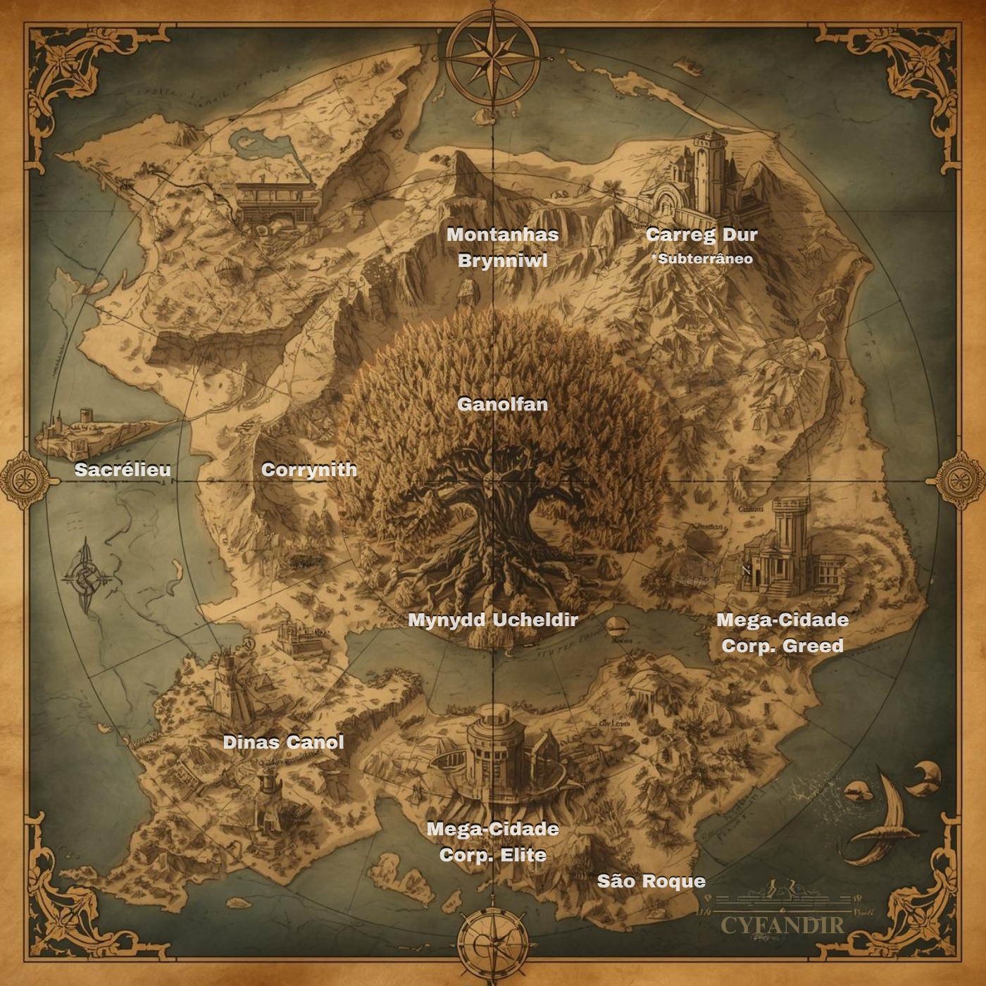 Mapa de Cyfandir